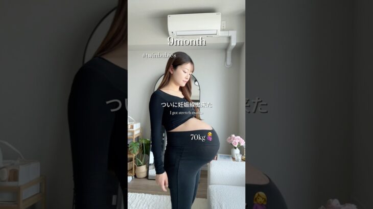 9ヶ月間の記録🤰🤍保湿しまくってたけど妊娠線出来てた#出産#妊娠#双子#ddtwin#twin#twins#pregnancy#pregnancyjourney